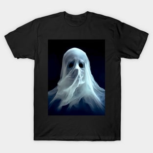 Halloween Ghost 5: "Ghosts Are Real" Haunting Spirit on a Dark Background T-Shirt